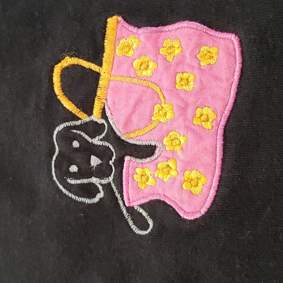 Vintage Michael Simon Lite Pastel Dogs in Baskets & Bags Cardigan Size S - Picture 10 of 15